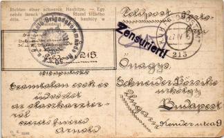 1916 Richten einer schweren Haubitze / Egy nehéz tarack beállítása / WWI Austro-Hungarian K.u.K. mil...