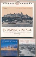 Budapest - MODERN tétel: öröknaptár, 2 db bontatlan hűtőmágneses naptár + 2 db reprint panoráma képeslap