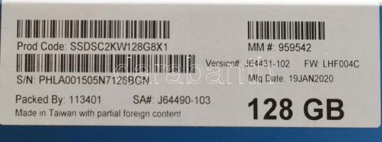 Használatlan Intel 128GB SATA 2,5" , 545S Series szerver SSD. 
HDSentinel: 100/100
Model: SSD...