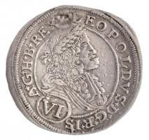 1695. 6kr Ag "I. Lipót" Kassa (3,21g) T:2 patina / Hungary 1695. 6 Kreuzer Ag "Leopol...