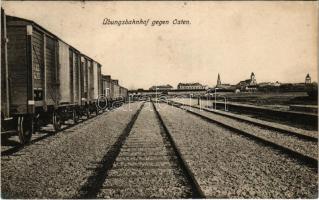 1916 Übungsbahnhof gegen Osten. Verlag Julius Kühkopf (Korneuburg) / WWI Austro-Hungarian K.u.K. military, railway station (r)