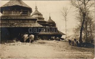 Görögkeleti templom Tarnowkán. Hofmann cs. és kir. altábornagy hadtestje. Hadifénykép Kiállítás / WWI Austro-Hungarian K.u.K. military, Orthodox wooden church