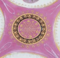 Ilmenau antik német porcelán fali dísztál, XVI. Lajos és Marie Antoinette, illetve Bonaparte Napóleo...