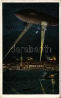 1916 Die österr.-ungar. Luftflotte bombardiert das Arsenal und den Hafen von Venedig / WWI Austro-Hungarian K.u.K. military art postcard. L&P 1861. (Rb)