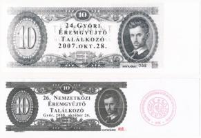 Győr 2007. "Belépő(?) a 24. győri éremgyűjtő találkozóra" + Győr 2008. "Belépő(?) a 2...