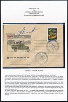 Anatolij Filipcsenko (1928- ) szovjet űrhajós aláírása emlékborítékon / Signature of Anatoliy Filipchenko (1928- ) Soviet astronaut on ps card