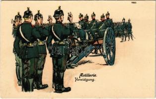 Artillerie. Vereidigung / German military art postcard, artillery. litho (EK)