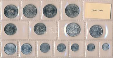 Lengyelország 1949-1976. 1gr-20Zl (15xklf) forgalmi szett fóliatokban T:1,1-
Poland 1949-1976. 1 Gr...