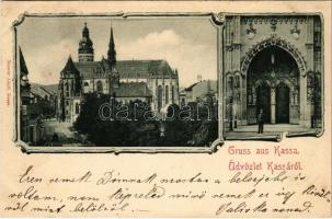 Kassa, Kosice; Székesegyház. Maurer Adolf kiadása / cathedral, gate. Art Nouveau (ázott sarok / wet corner)