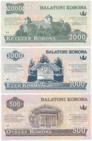 2012. 500K "Balatoni Korona" + 1000K "Balatoni Korona" + 2000K "Balatoni Ko...