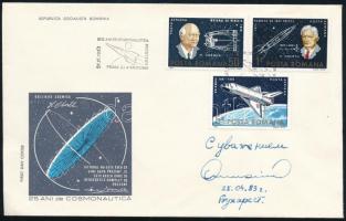 1983 Dumitru Prunariu román űrhajós aláírása emlékborítékon / Autogprah signature of Romanian astronaut