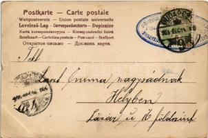 1905 Art Nouveau, floral, litho greeting card (kis szakadás / small tear)