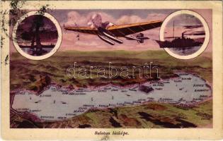 1939 Balaton, látkép légi távlatból, hidroplán (EK)