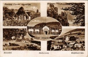 1948 Badacsony, Herczeg Ferenc nyaralója, Kőkapu, Állami közpince, Rózsakő, Kisfaludy ház (EB)
