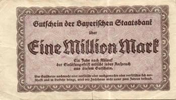 Német Birodalom/Weimari Köztársaság/München/Bayerische Staatsbank 1923.8.1. 1000.000M T:III