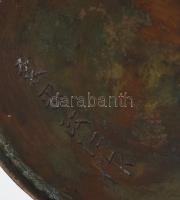 Japán váza. Öntött, patinázott bronz. Felületén relief japán daru madarak. Japán, Meiji-kor, 1900 kö...