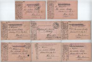 KARL PALATZKY - 38 db első világháborús katonai saját kézzel rajzolt tábori posta levelezőlap (K.u.k...