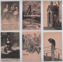 KARL PALATZKY - 38 db első világháborús katonai saját kézzel rajzolt tábori posta levelezőlap (K.u.k...