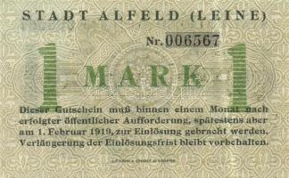 Német Birodalom/Weimari Köztársaság/Alfeld 1918.12.1. 1M, 2M, 5M, 10M, 20M komplett sor! T:I,II