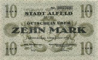 Német Birodalom/Weimari Köztársaság/Alfeld 1918.12.1. 1M, 2M, 5M, 10M, 20M komplett sor! T:I,II