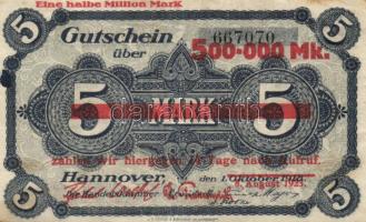 Német Birodalom/Weimari Köztársaság/Hannover, Handelskammer 1923.8.8. 500.000M T:II