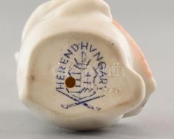 Herendi mini (újévi) harmonikázó malac. Kézzel festett, jelzett, kopásnyomokkal, apró lepattanással....