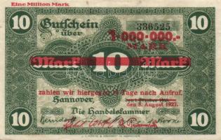 Német Birodalom/Weimari Köztársaság/Hannover, Handelskammer 1923.8.8. 1000.000M T:II