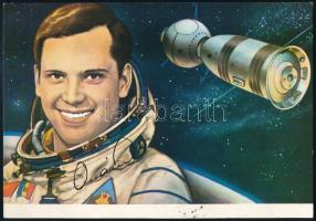 Dumitru Prunariu román űrhajós aláírása képeslapon / Autogprah signature of Romanian astronaut