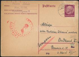 1940 Lehár Ferenc (1870-1948) zeneszerző német nyelvű, autográf levelezőlapja Papházy Istvánnénak / ...