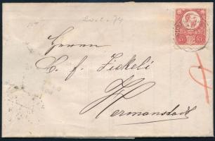 1874 Réznyomat 5kr levélen / on cover "RUSZKA-BÁNYA"