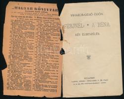 Viharos- Gerő Ödön: A férjnél, A béna. Két elbeszélés. Bp., é.n. Lampel. Sérült kiadói papírkötésben