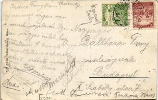 1921 Lengyeltóti, Vásártér, katolikus templom, piac. Schwarzenberg Miksa kiadása (EK)