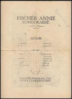 1934 Szeged, Fischer Annie zongoraestjének műsora a művész autográf aláírásával / autograph signature