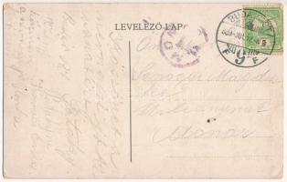 1909 Budapest XVI. Rákosszentmihály, Engelbrecht-féle vendéglő a Zöld vadászhoz, kerthelyiség (EK)