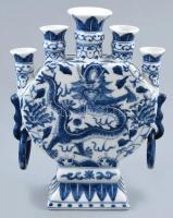 Kínai porcelán váza, jelzett, hibátlan, m:18,5cm
