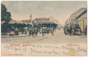 1903 Baja, Tóth Kálmán tér, piac. Ifj. Wagner Antal kiadása