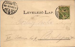 1904 Kaposvár, Korona utca, Korona szálló, üzletek. Szabó Lipót kiadása