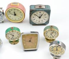 Vekker / ébresztőóra gyűjtemény, mechanikusan teljesen felújított, (Slava, Mom,) olajozva, perselyez...