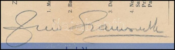 Zino Francescatti hangversenyestjének műsora a művész autográf aláíárásával / autograph signature