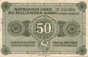 Német Birodalom/Weimari Köztársaság/Hannover/Vereinigung niedersächsischer Handelskammern 1923.8.15....