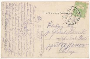 1915 Budapest IV. Újpest, Árpád út, villamos, cukrászda, üzletek, lovaskocsi. Salgó-féle kiadás (EK)