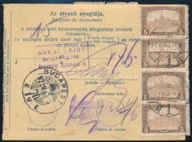 1922 Csomagszállító 90K bérmentesítéssel / Parcel card with 90K franking