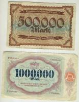 Német Birodalom/Weimari Köztársaság/Duisburg 1923.7.31. 500.000M + 1923.8.10. 1000.000M T:III,III/IV