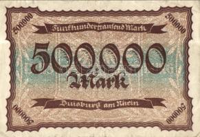Német Birodalom/Weimari Köztársaság/Duisburg 1923.7.31. 500.000M (2x) T:III-