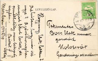 1914 Marosludas, Ludosul de Mures, Ludus; Király utca, templom, piac, Mihály Móritz üzlete. Glück J....