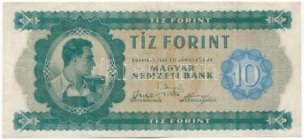 1946. 10Ft "A 124 062685" T:III /  Hungary 1946. 10 Forint "A 124 062685" C:F  Adamo F1