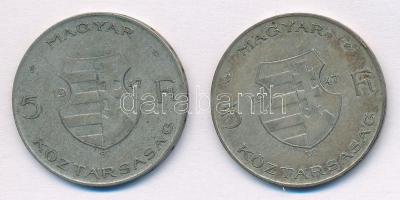 1947. 5Ft Ag "Kossuth" (2x) T:3 patina
Adamo F8.1