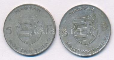 1947. 5Ft Ag "Kossuth" (2x) T:3 patina
Adamo F8.1
