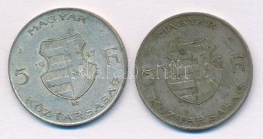 1947. 5Ft Ag "Kossuth" (2x) T:3 patina
Adamo F8.1