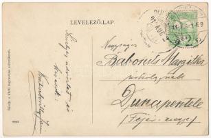 1911 Kürt, Kürth, Strekov; utca, templom / street, church (EK)